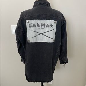 CARMAR Destructed Denim Oversized Shirt Jacket